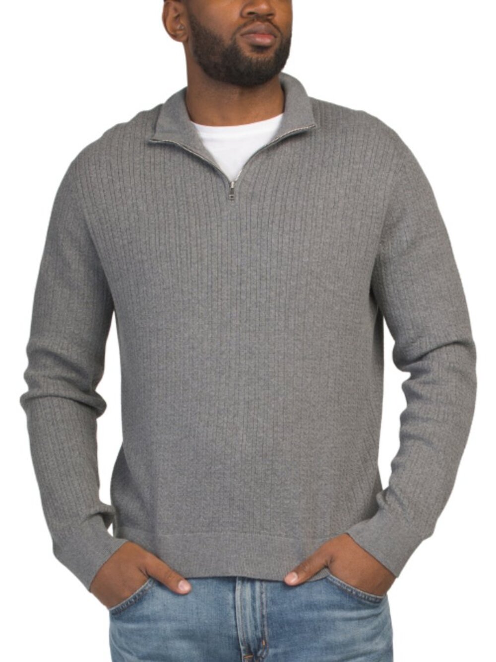 THEORY Walton Breach Quarter Zip Sweater